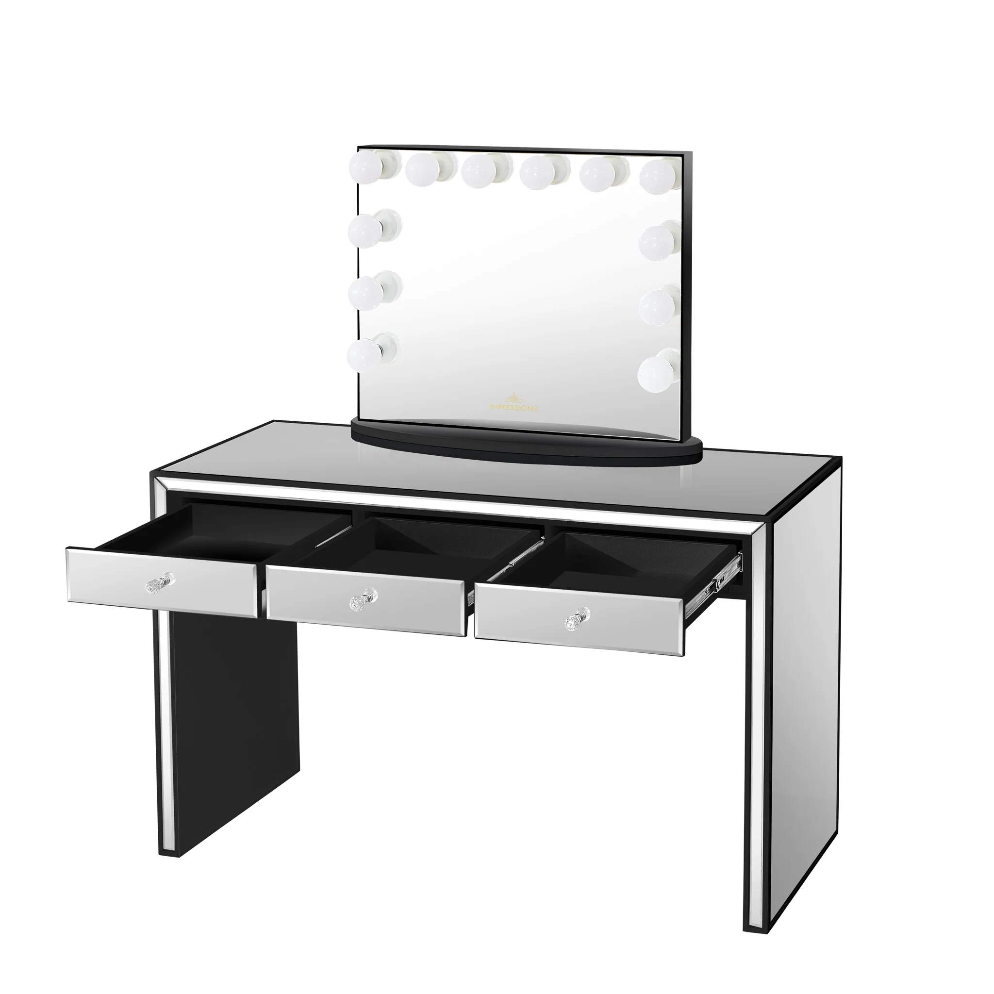 Leah Premium Mirrored Vanity Table - Image 2