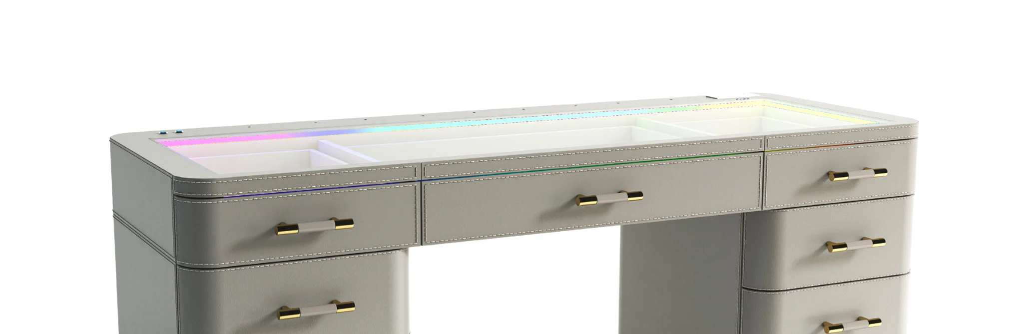 SlayStation® Maison Premium Vanity Table w/ RGB Light + Vanity Mirror Bundle - Image 3