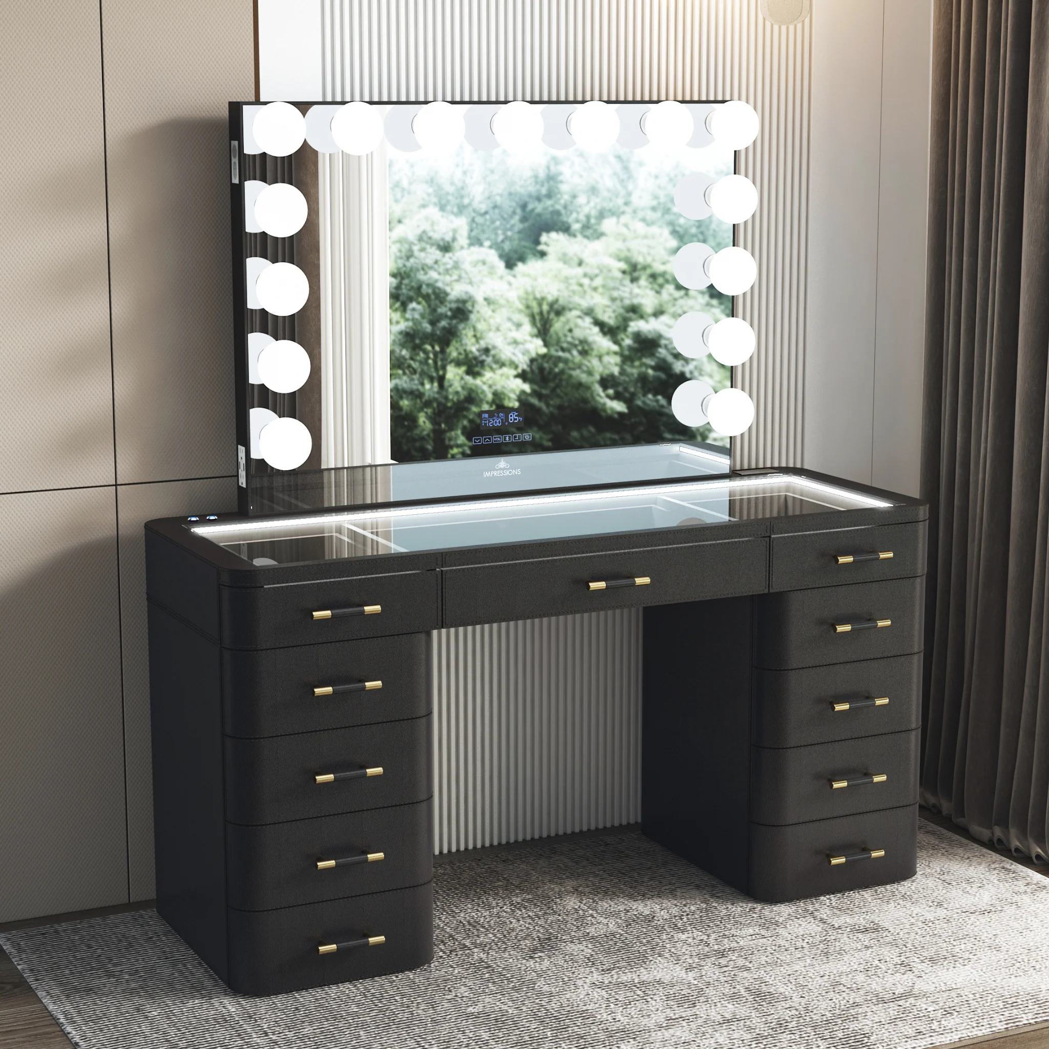 SlayStation® Maison Premium Vanity Table w/ RGB Light + Vanity Mirror Bundle - Image 5