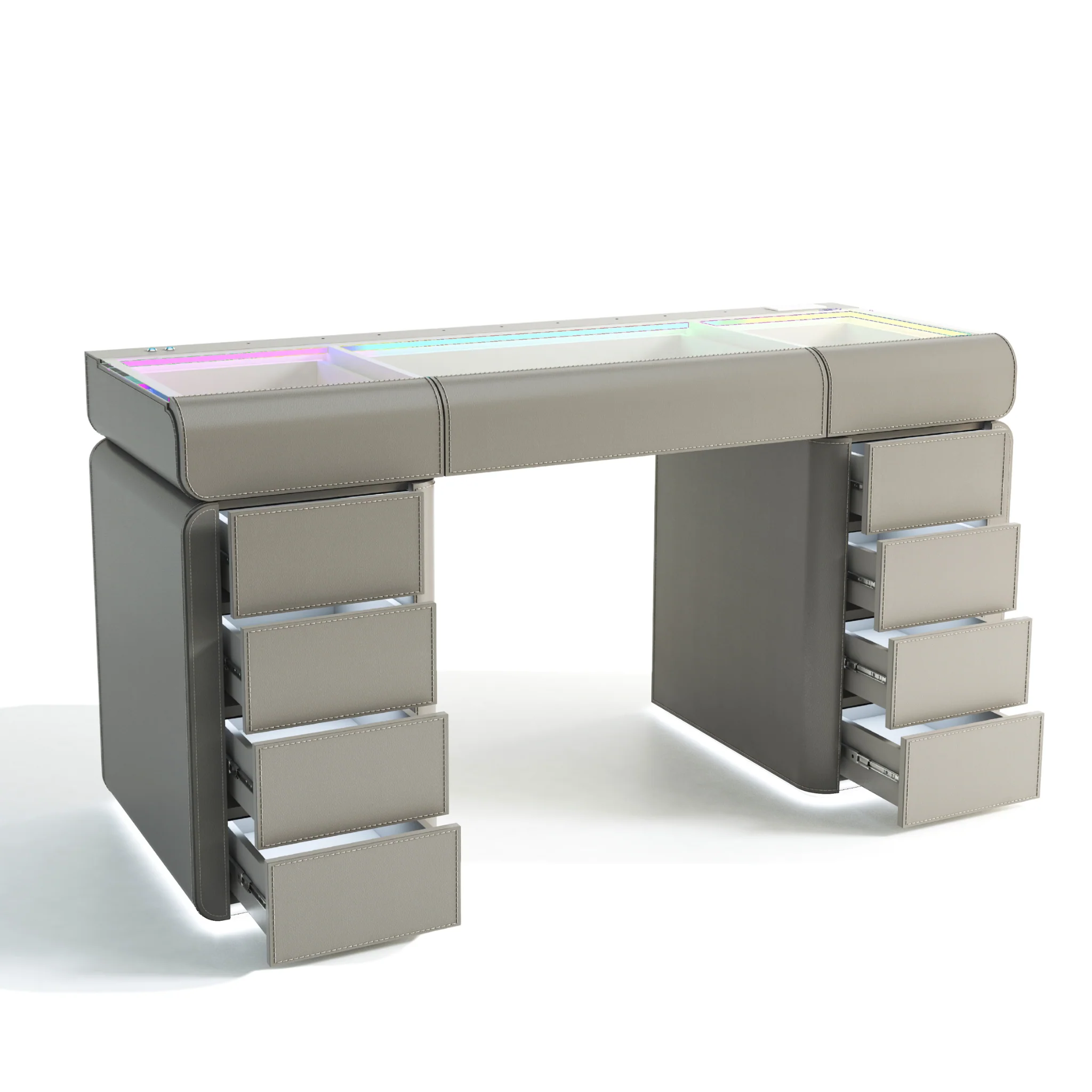 SlayStation® Palazzo Premium Vanity Table w/ RGB Light + Vanity Mirror Bundle - Image 7